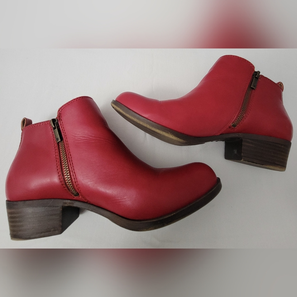 Lucky Brand Basel Ankle Booties Red